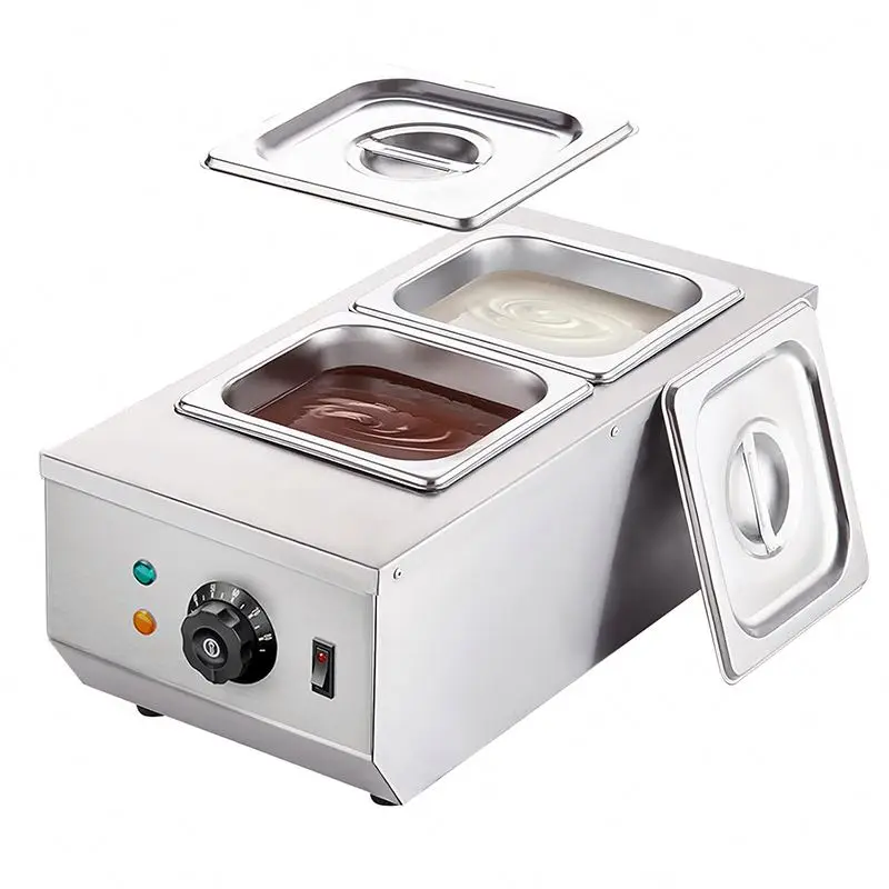 TEBAK Stainless Steel Chocolate Melting Pot Machine for Nuts, Peanuts, Almonds, Raisins & Small Chocolate Pan
