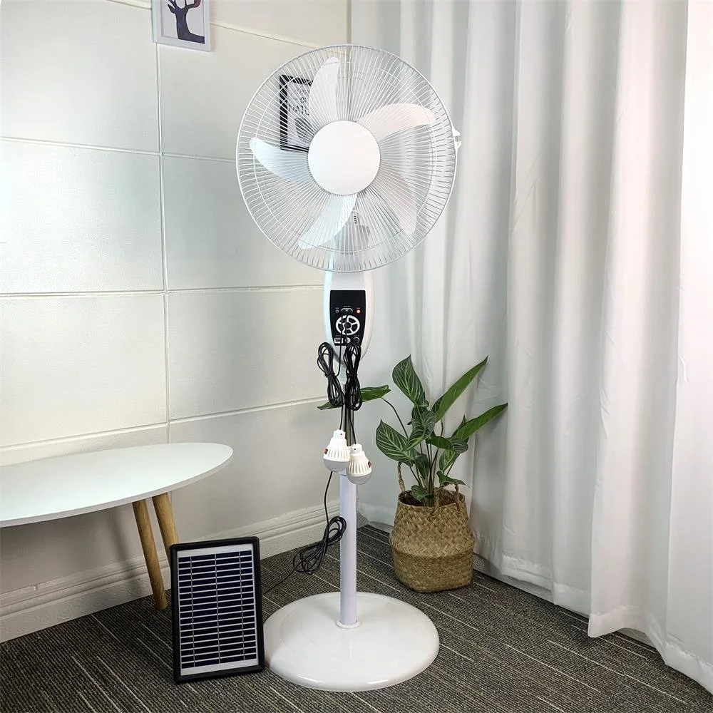 High Quality Electric Rechargeable Stand Fan 16 Inches Solar Powered Fans Solar Fan With Panel and Battery