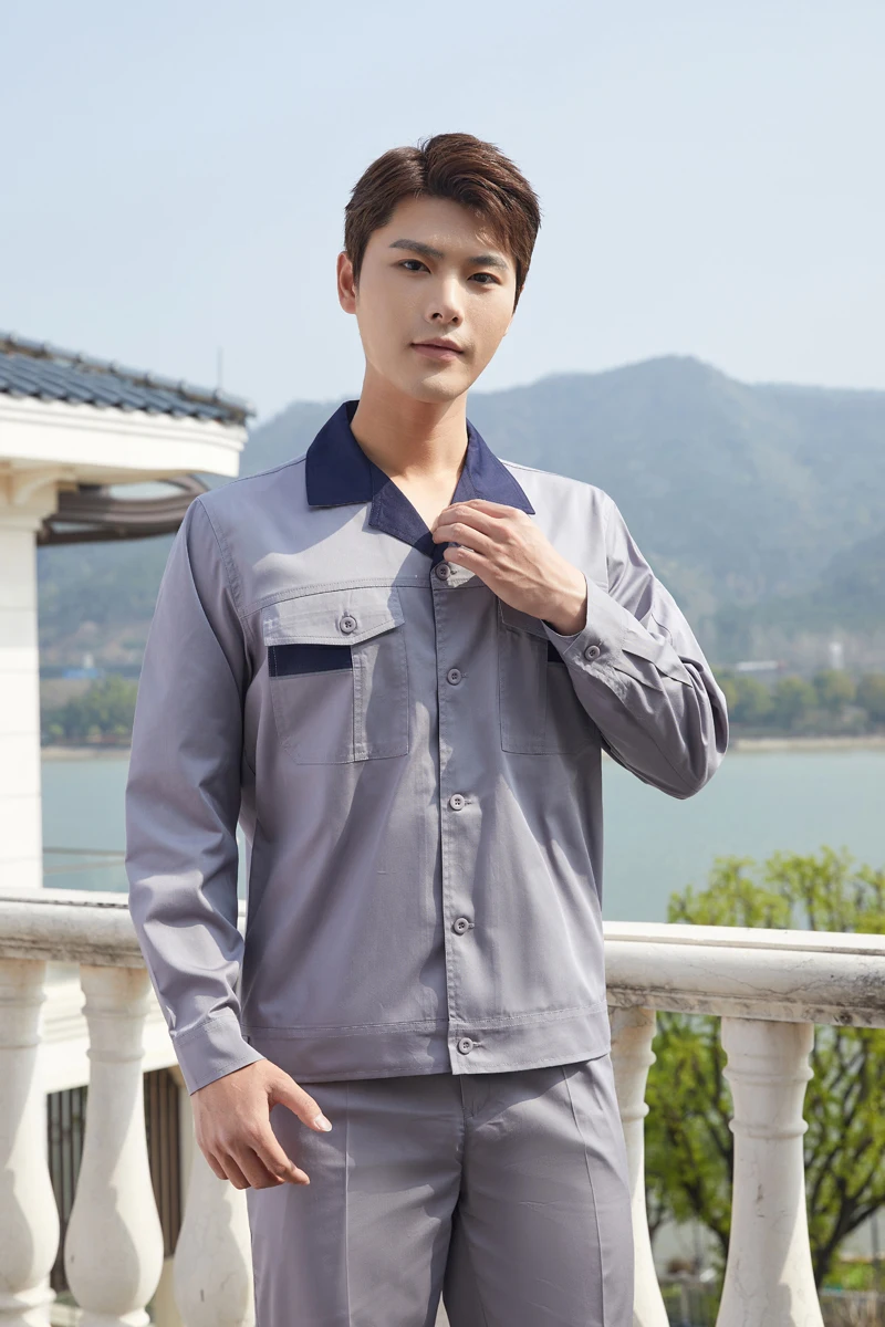 Custom summer men thin long short-sleeved site labor protection clothing construction engineering cl