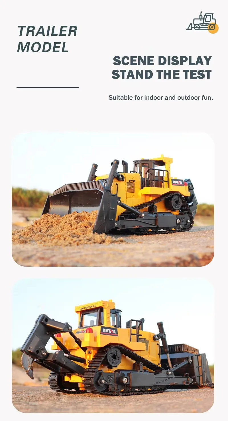 Hot Seller HUINA 1554 RC Truck 1:16 8CH RC Bulldozer for Kinds Gifts