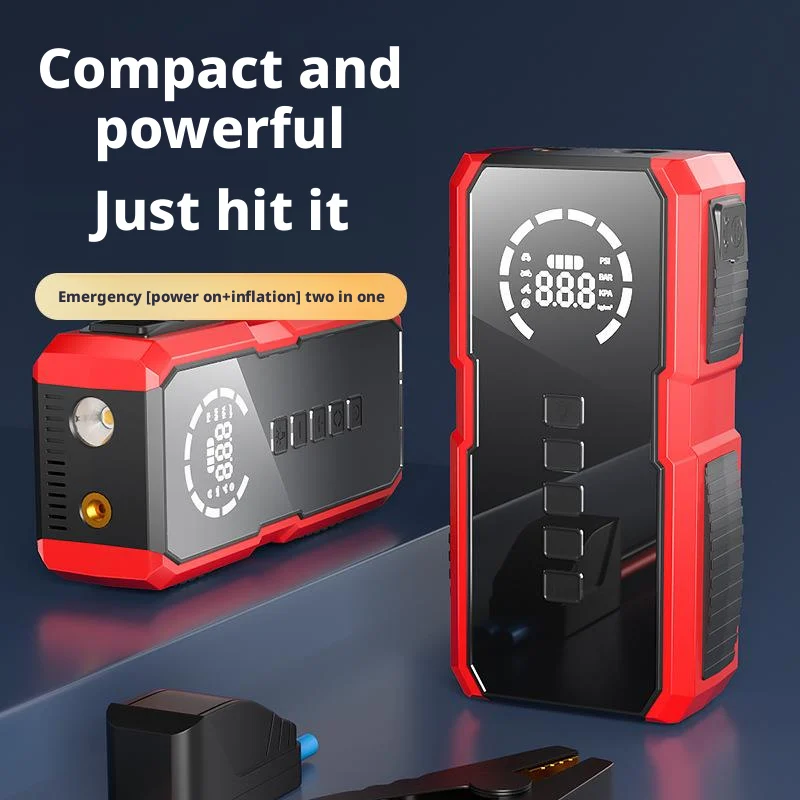 4 In1 Portable Tire Inflator Car Jump Starter With air Pump 12V 10000MAh LED Light Emergency Car Battery Jump Starter Power Bank