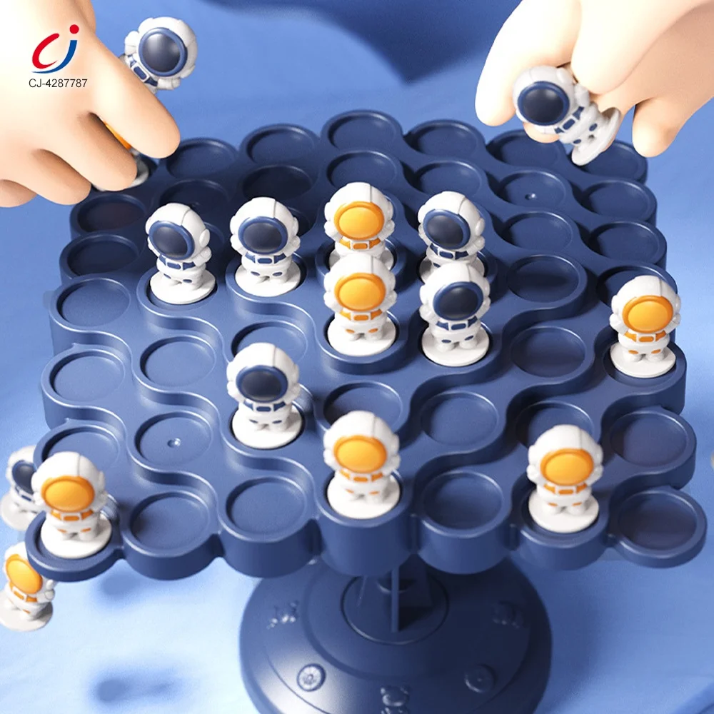Astronauten Balance-Spiel Aus Holz – Baumschwebebrett Für Kinder Ab 3 Jahren – Fördert Geduld & Logik – Inkl. 60 Figuren