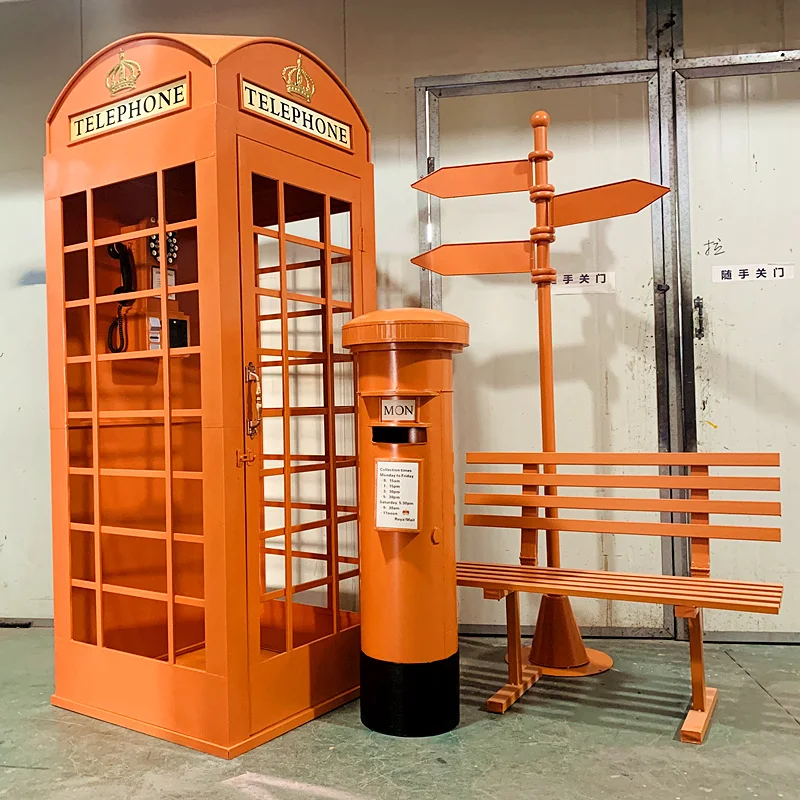 Lfb1646 Amazing Design Photo Props Telephone Booth Set With Artificial