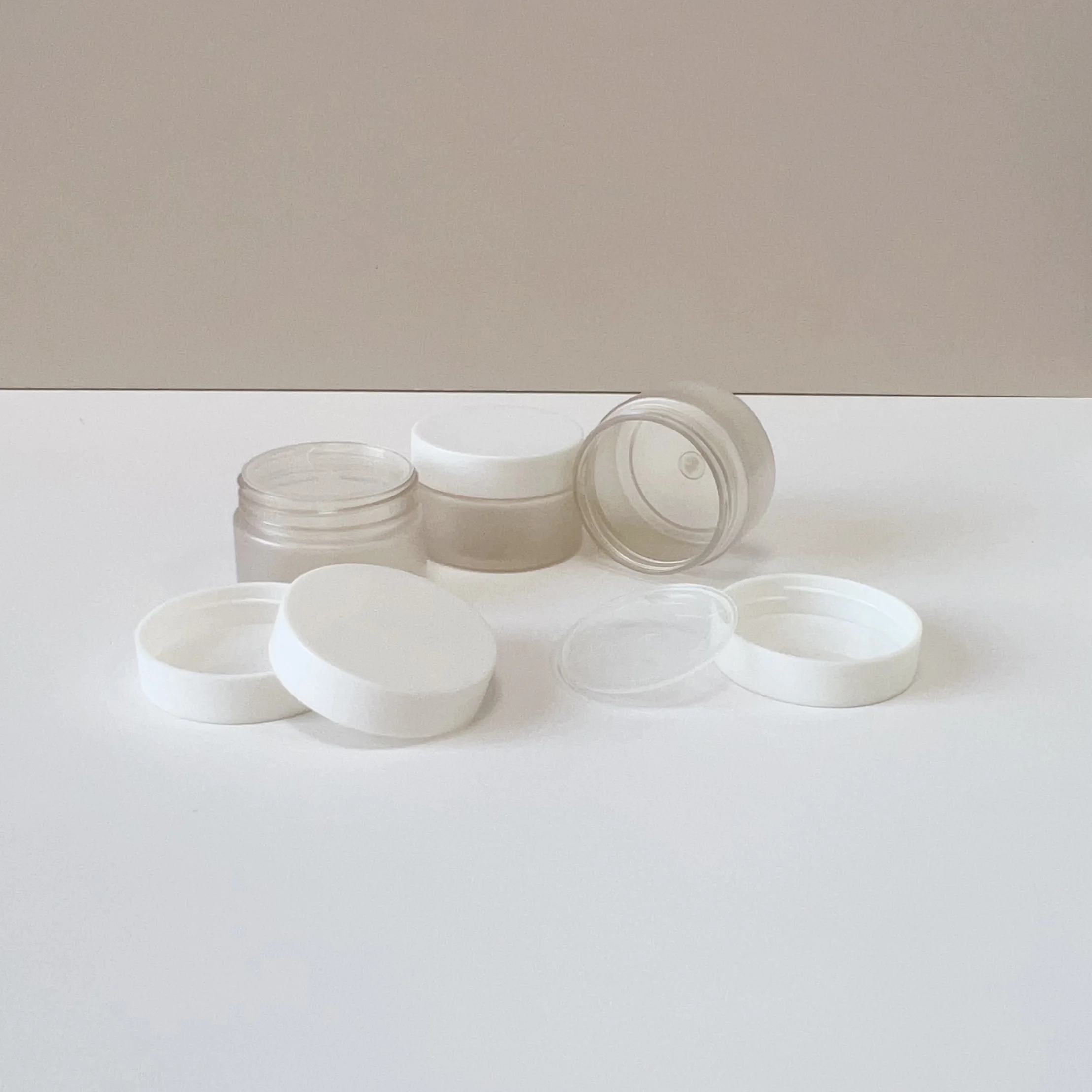 Factory Supply 35ML PET Frosted Cosmetic Container Cream Jar With White Plastic Lid