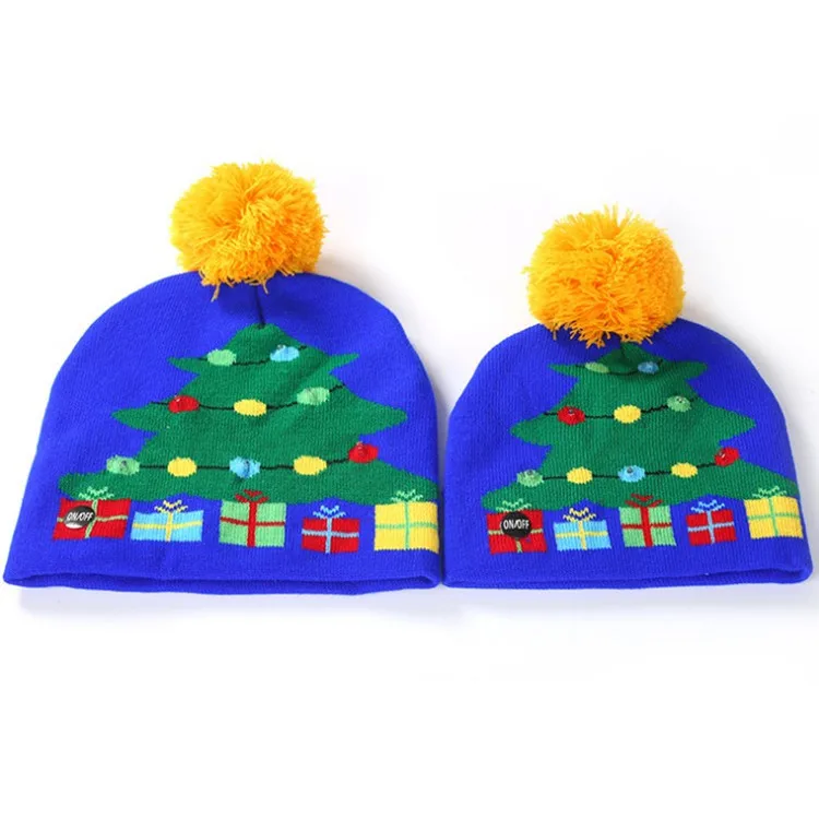Blue Santa Hat With Christmas Lights 