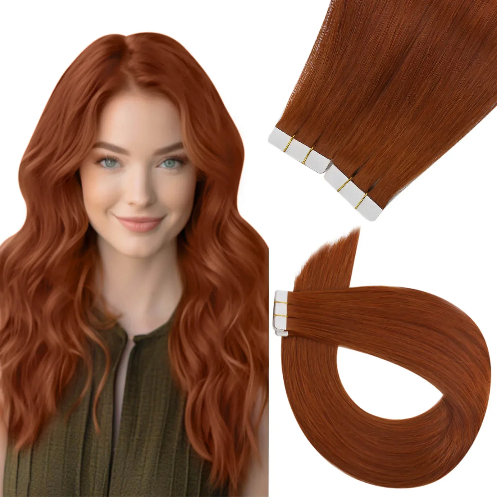 LaaVoo Virgin Tape in Hair Extensions Ekte hår Ren farget 25G og 50G Ekte 2,5G/stk 12 måneder Tape in Hair Skin Weft_voghion.com