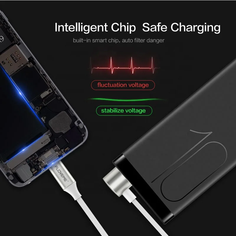 FLOVEME бесплатная доставка дешевый черный 2 в 1 usb-кабель для передачи данных iphone 90 градусов