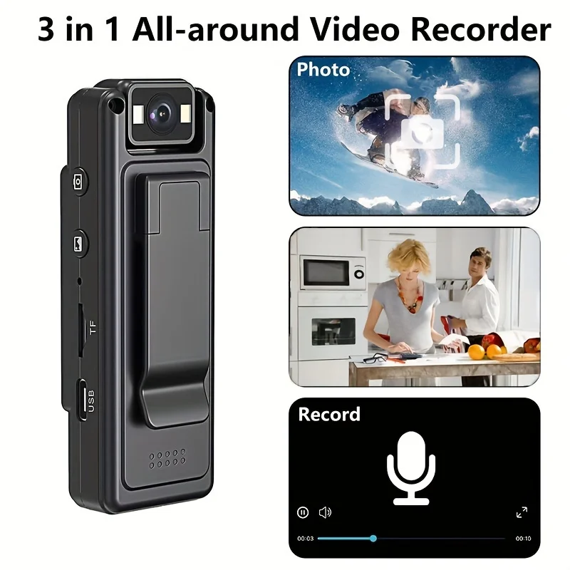 Screen H82 Portable Back Clip Audio Video Recorder Camera With Starlight Night Vision Action Body Worn Camera