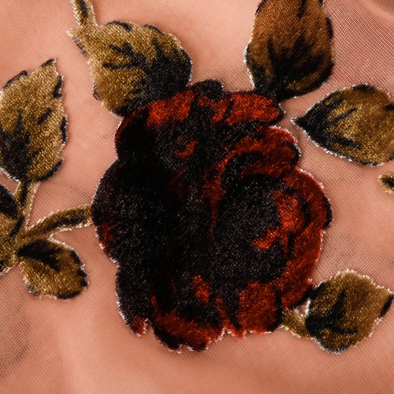 Wholesale 80Rayon 20nylon Floral Printed Burnout Fabrics Custom Design Burnout Velvet Mesh Fabric