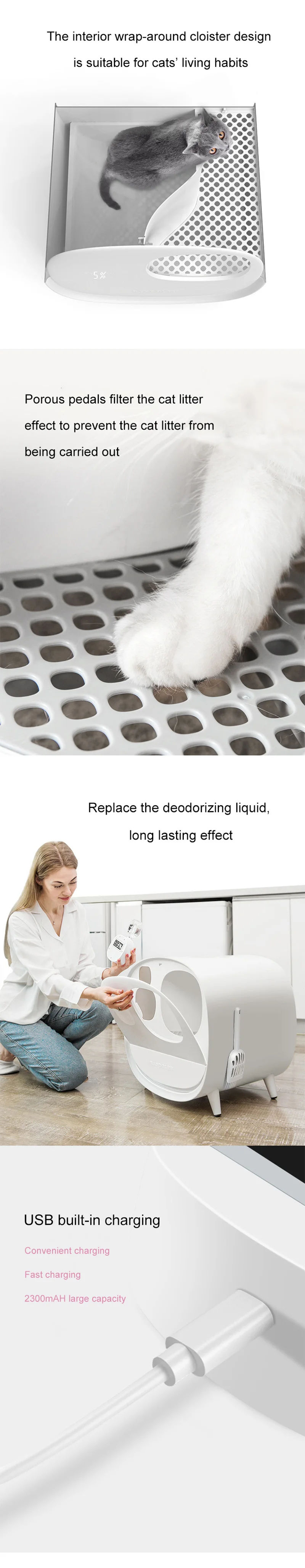 Auto Cat Litter Box Robot Machinery Large Electronic Smart Cat Toilet