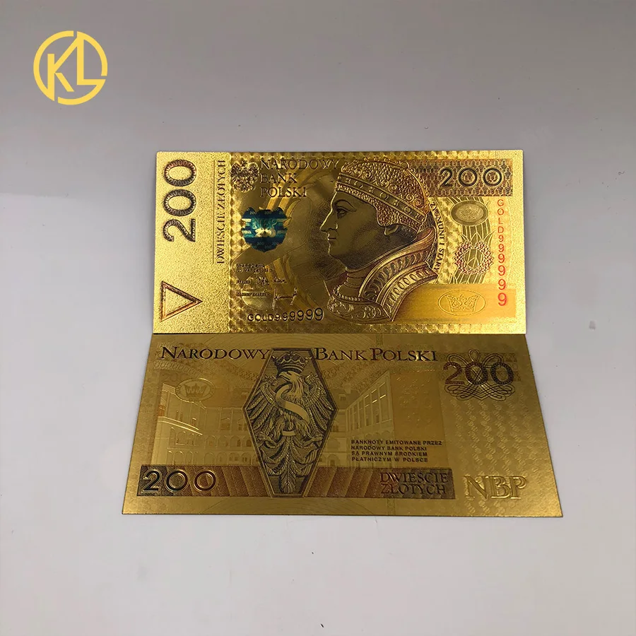 非货币货币波兰10 20 50 100 200 500兹罗提PLN银行纸币金箔纸币教皇约翰保罗礼物金卡| Alibaba.com