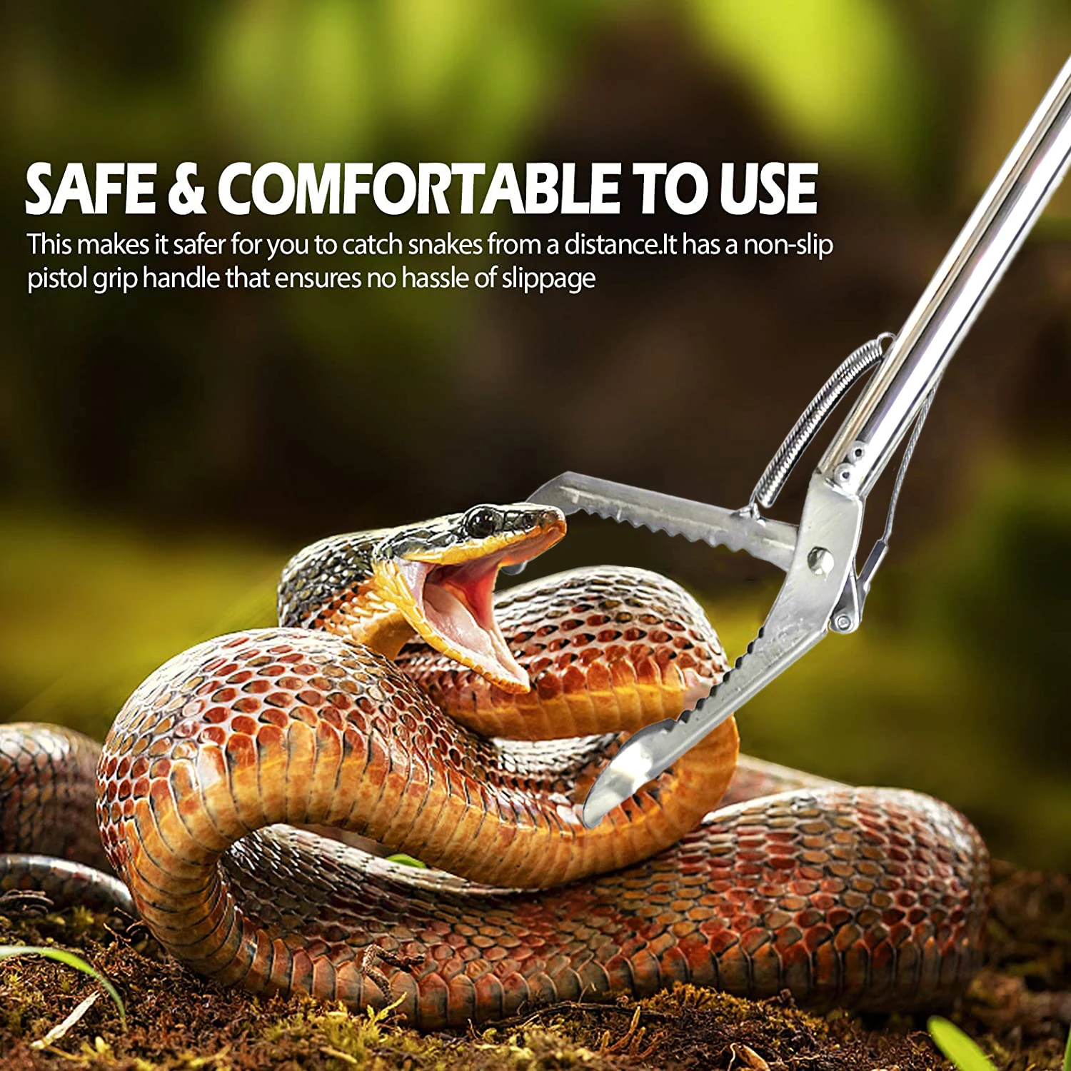 60 Heavy Duty Snake Tongs Grabber Catcher Stick Foldable Reptile Handling