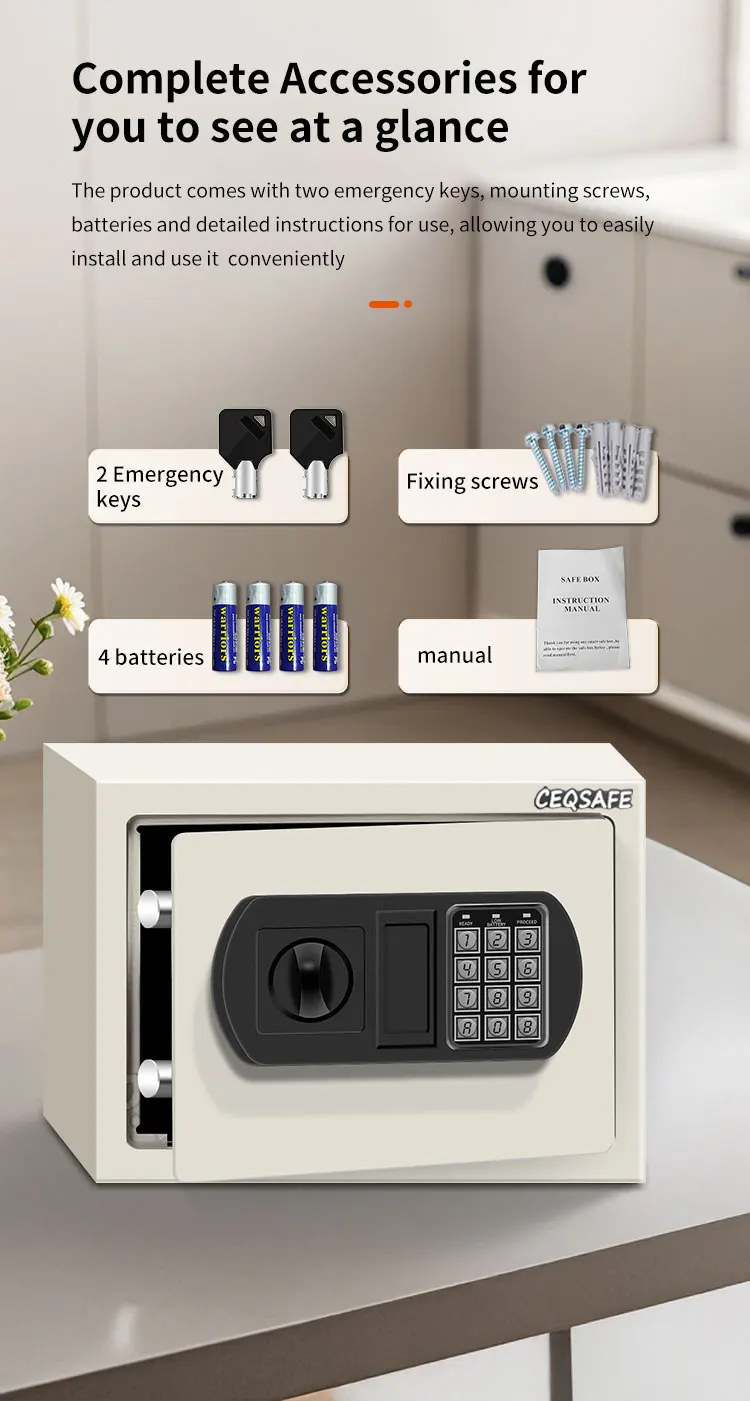 CEQSAFE American Home Office Security Money Electronic Digital Small Safe Box details