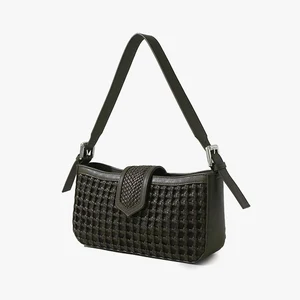 Handbags Wholesale 2026 New Fashion Trends Saddle Bags Woven Genuine Leather Armpit Shoulder Bags for Women