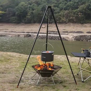 2023 New Outdoor grill table Camping wood Stove Portable folding bonfire rack The best wood burning grill in the wilderness