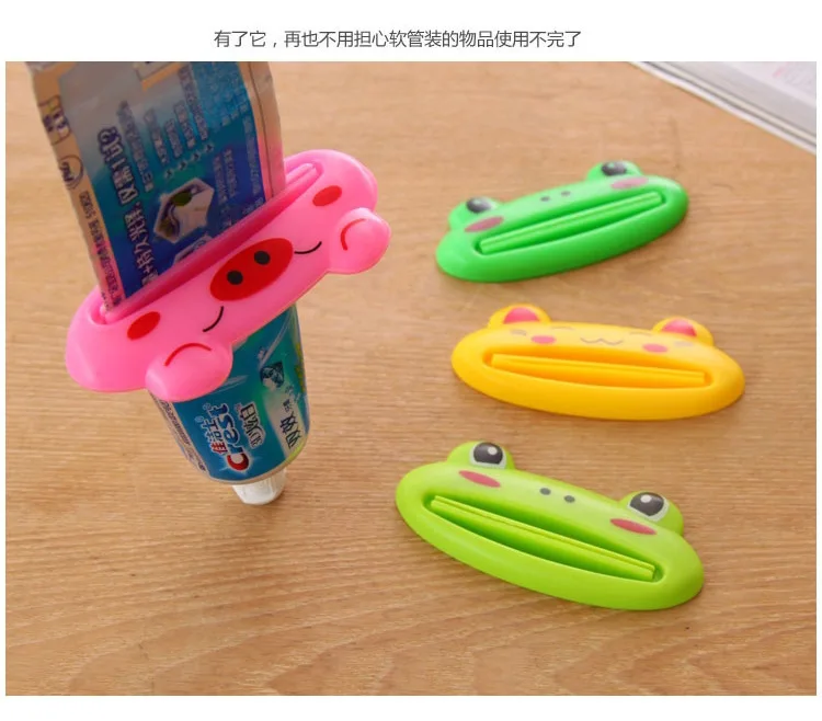 Children panda pig frog plastic bathroom accessories toothpaste tube squeezer