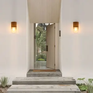 Vertak Modern E27 LED Outdoor Wall Lantern Waterproof Clear Glass Garden Light with Aluminum Base Wall Mounted