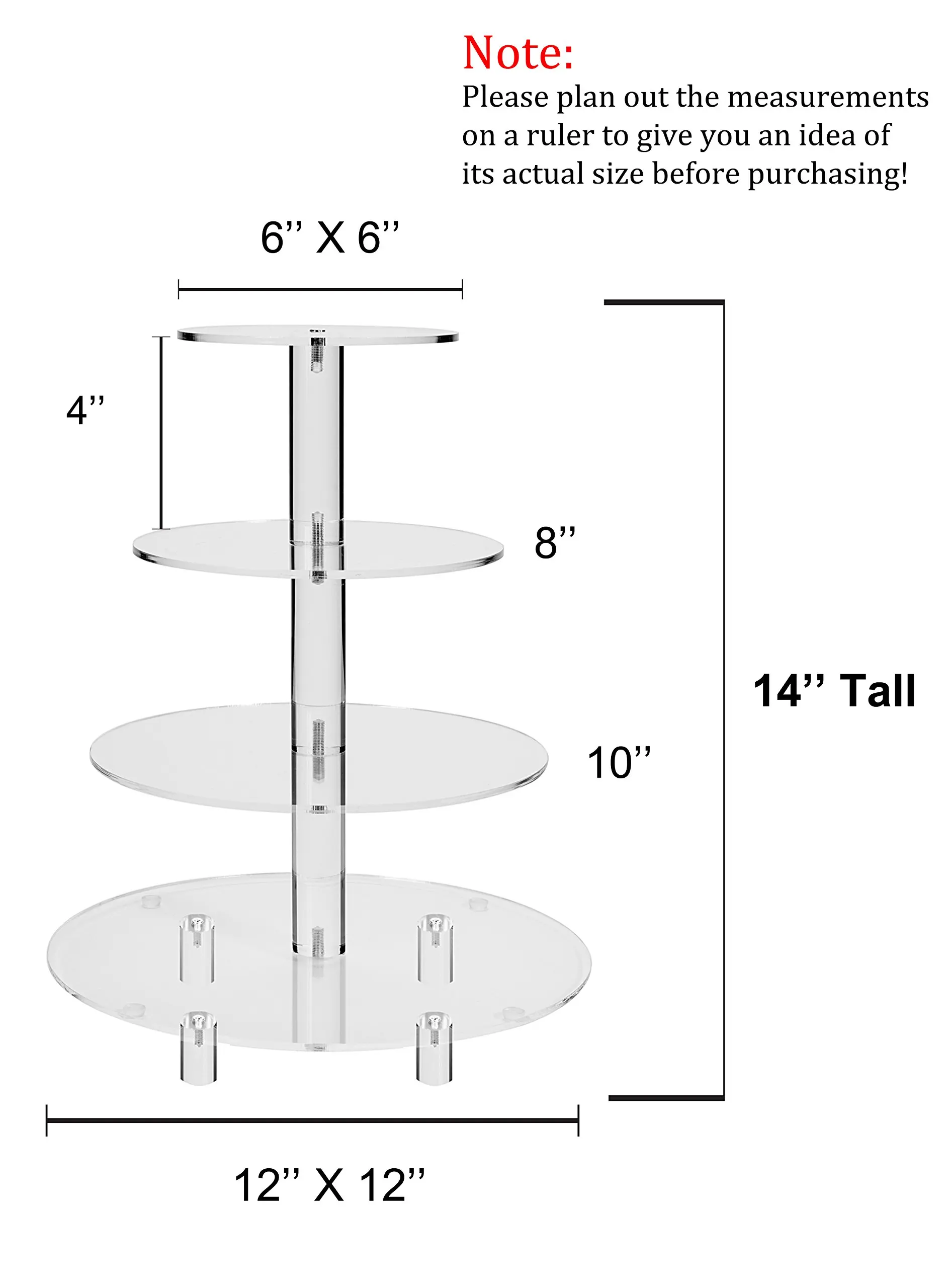 4 Tier Acrylic Round Cake Stand Cupcake Stand Dessert Tower Tea Party Serving Platter, Cupcake Tree Wedding Party Décor factory