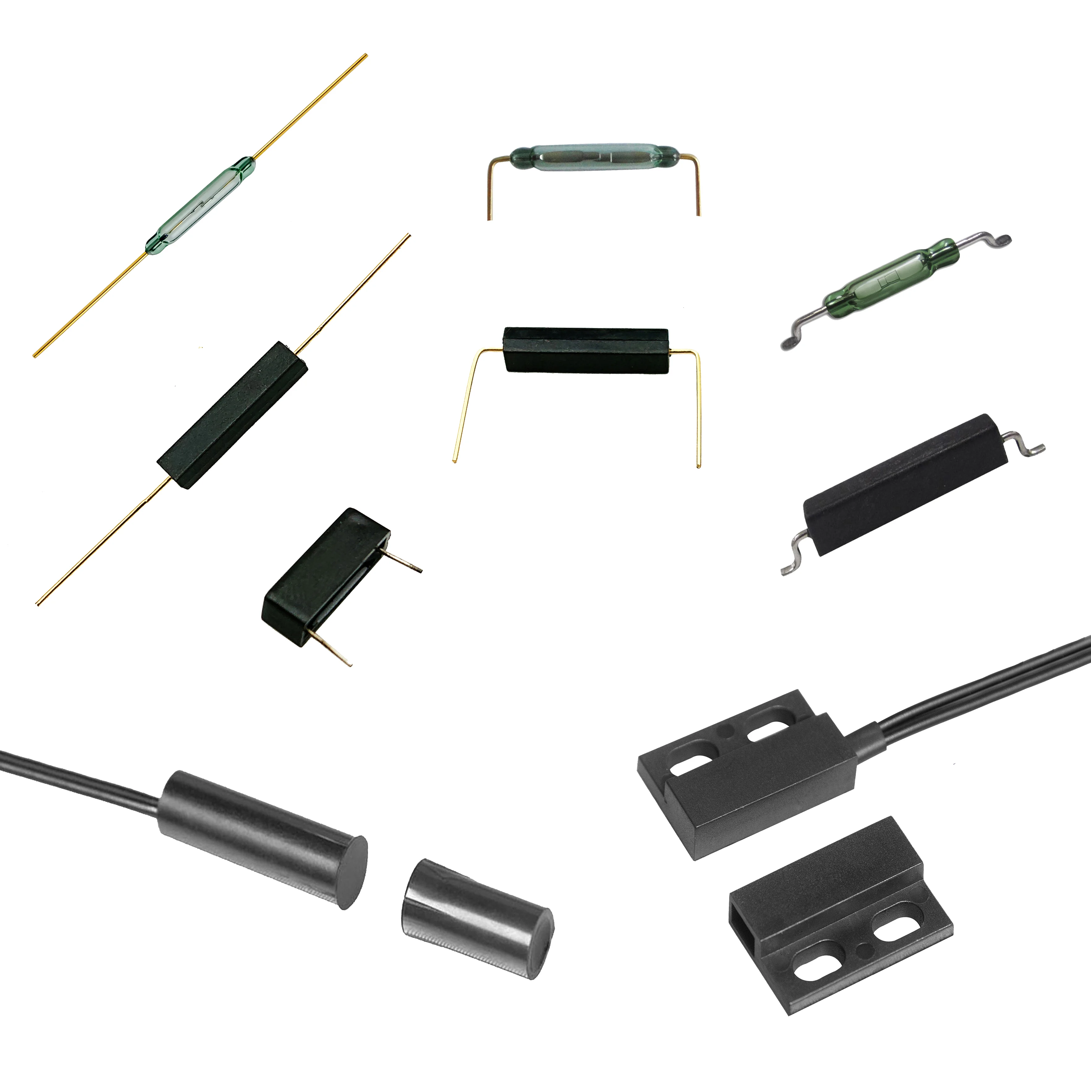 16mm Reed Switch Magnetic Sensor SPST Form with Cut Leads and Bending ...