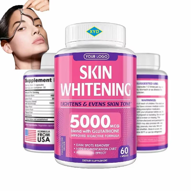 whitening skin 5000 glutathione blend Aeglewell Privatel Labels Beauty Skin Whiten Products Glutathione Capsules  5000mcg 2000mg Skin Whitening Capsules