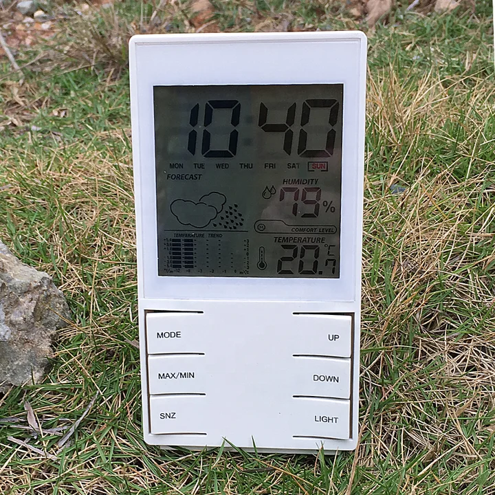 Led Digital Clock with Blue Backlight Snooze Alarm Temperature Thermo-hygrometer Multi Display Desk Digital Moving Alarm Clock