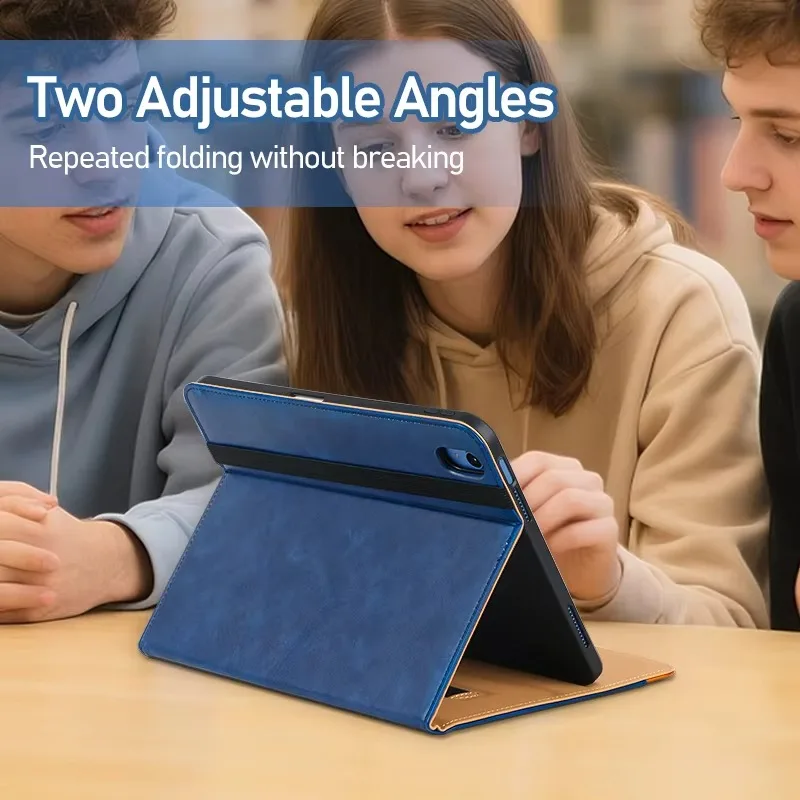 product laudtec pu leather folder tablet case for ipad 10th generation book style new design protective cover multi angle stand pbk321-2