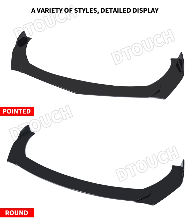 Dtouch 3pcs Universal Car Front Bumper Lip Body Kit Universal Car Front