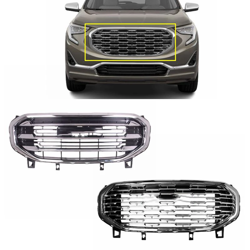 wholesale auto parts high quality Denali style front bumper chrome upper grille For 2018-2021 GMC Terrain SLT SLE