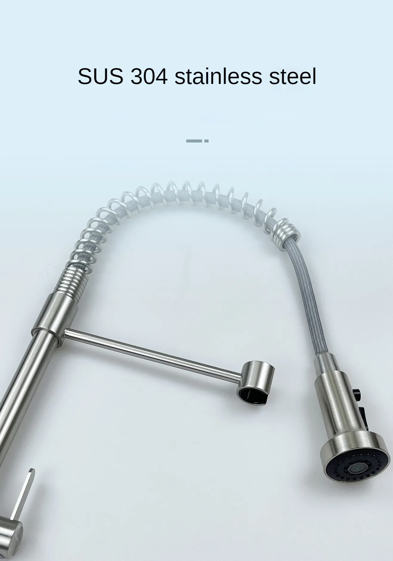 Spring Pull Down Spray Head Hot Cold Water Brass Rotation Kitchen