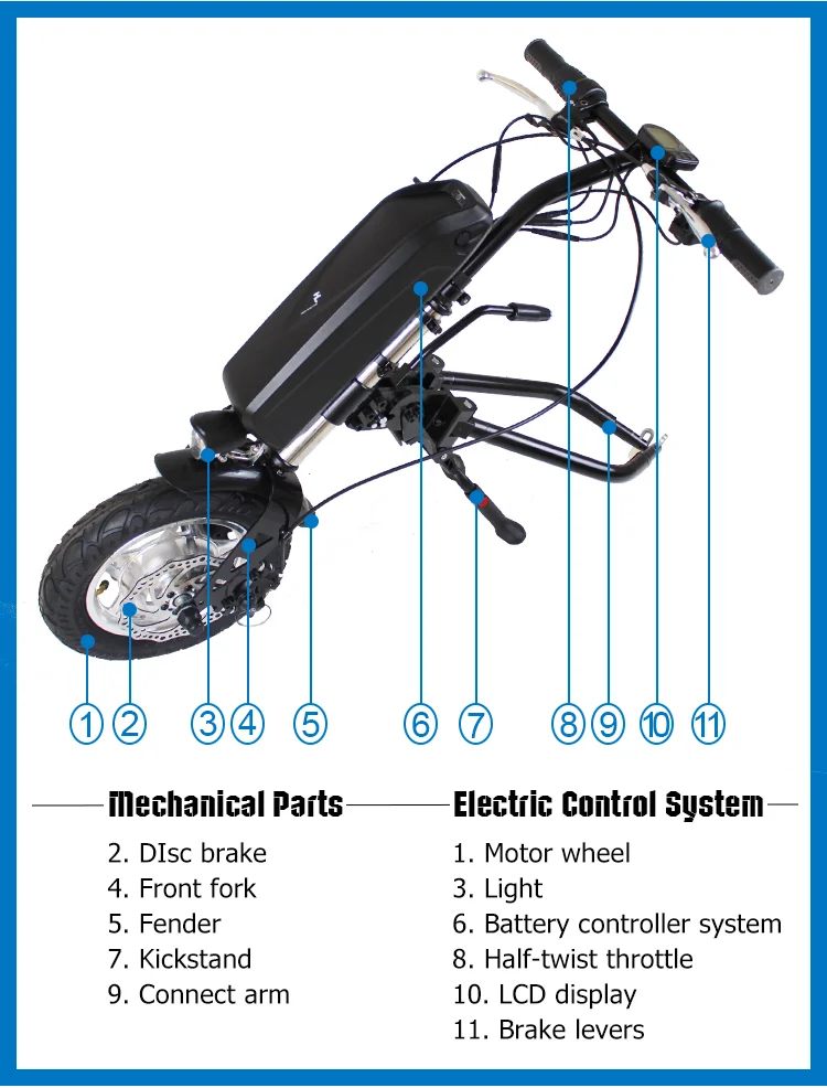 12inch Electric Handcycle For Disable 350w Motor With Tire Wheelchair ...