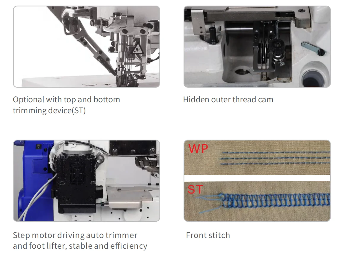 AH7-01CB-SUT Intelligent flat bed interlock sewing machine (step motor driving auto trimmer and auto foot lifter) factory