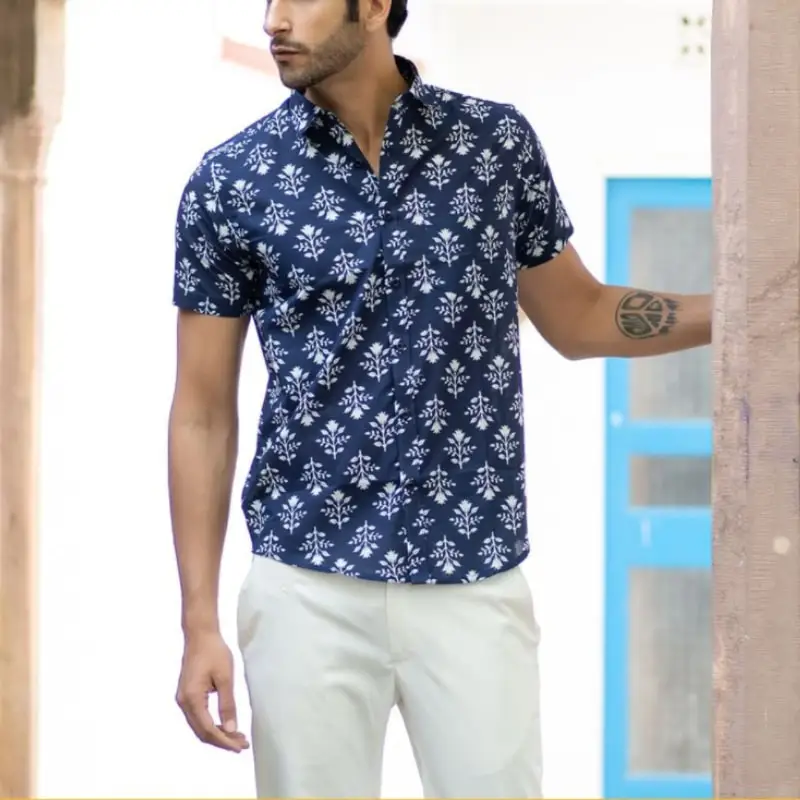 Custom Digital Print Casual Button Down 