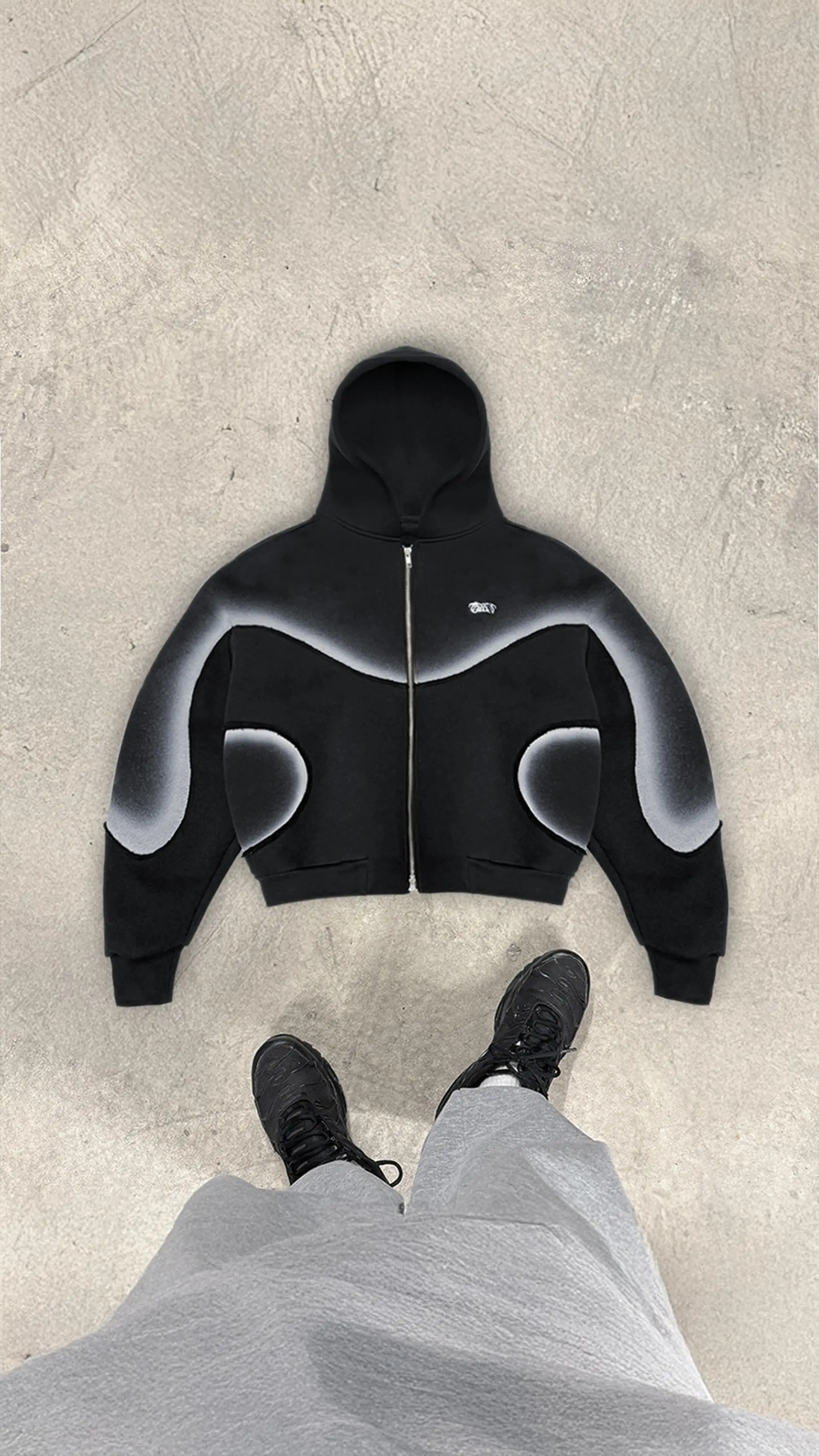 Custom Men's High Quality Heavyweight Fleece Streetwear Cropped Flare Screen Printing Embroidery Solid Sweatpants Hoodie Sets gallery 4
