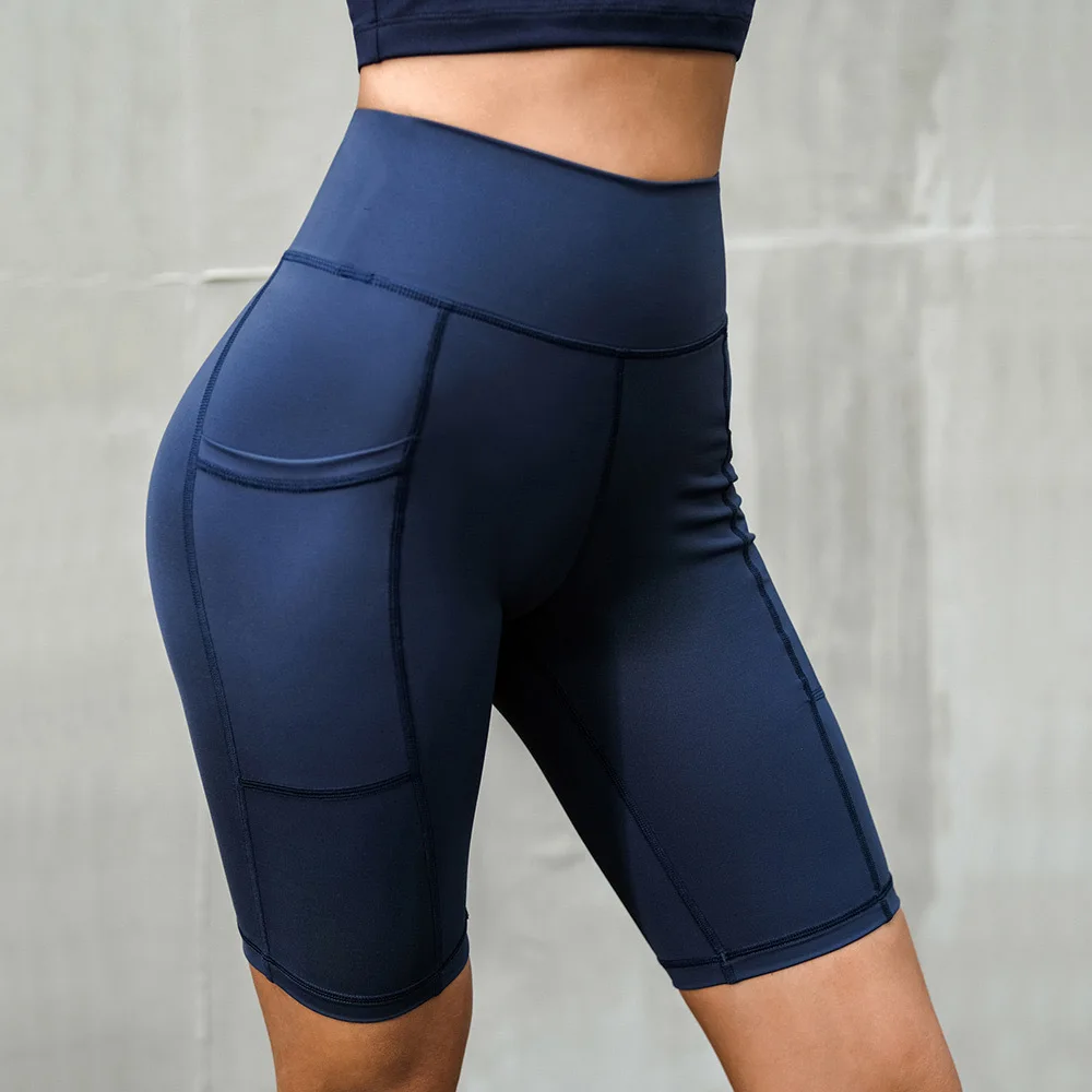 2024 High Waist Pant Woman De Sport Supplier Fitness Pocket Butt Lift Gym Tummy Control Taille Haute Athletic short Yoga Legging manufacture