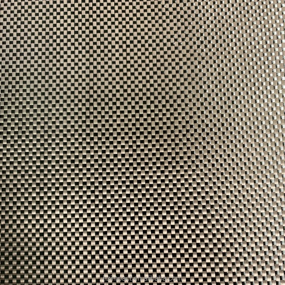 Champagne Gold Carbon Fiber Fabric Waterproof for Kevlar Mixed Hybrid Plain/Twill Weave Mixed for Kevlar Cloth Carbon Fiber