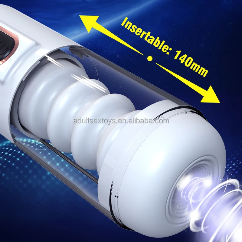 Automatic Telescopic Rotation Male Masturbator Cup Realistic Textured Male Stroker Thrusting Spinning Suction Masturbation Cup