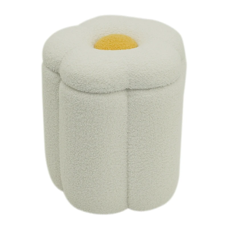 Luxury Upholstered Space Saving Tufted Round Velvet Stool Footrest Footstool Ottoman for Living Room