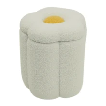 Luxury Upholstered Space Saving Tufted Round Velvet Stool Footrest Footstool Ottoman for Living Room
