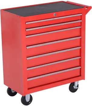 Drawer Lockable Garage Workshop Storage Tool Car Red Rolling Trolley Mechanical Craftsman Custom Tools Cabinet