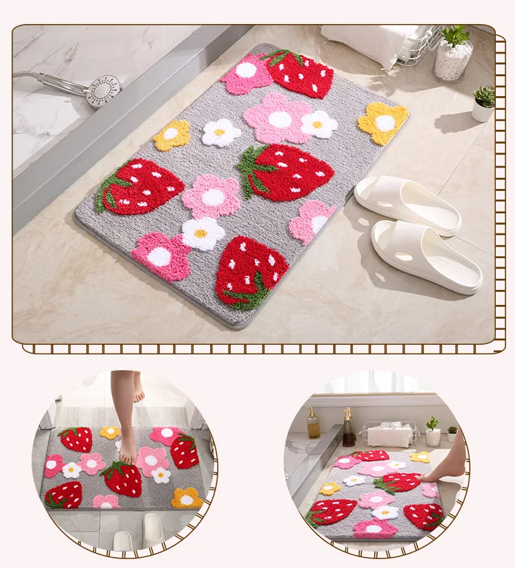 Cartoon Water Absorbing Floor Mat Household Door Mat Bedroom Bathroom Non Slip Bath Mat factory