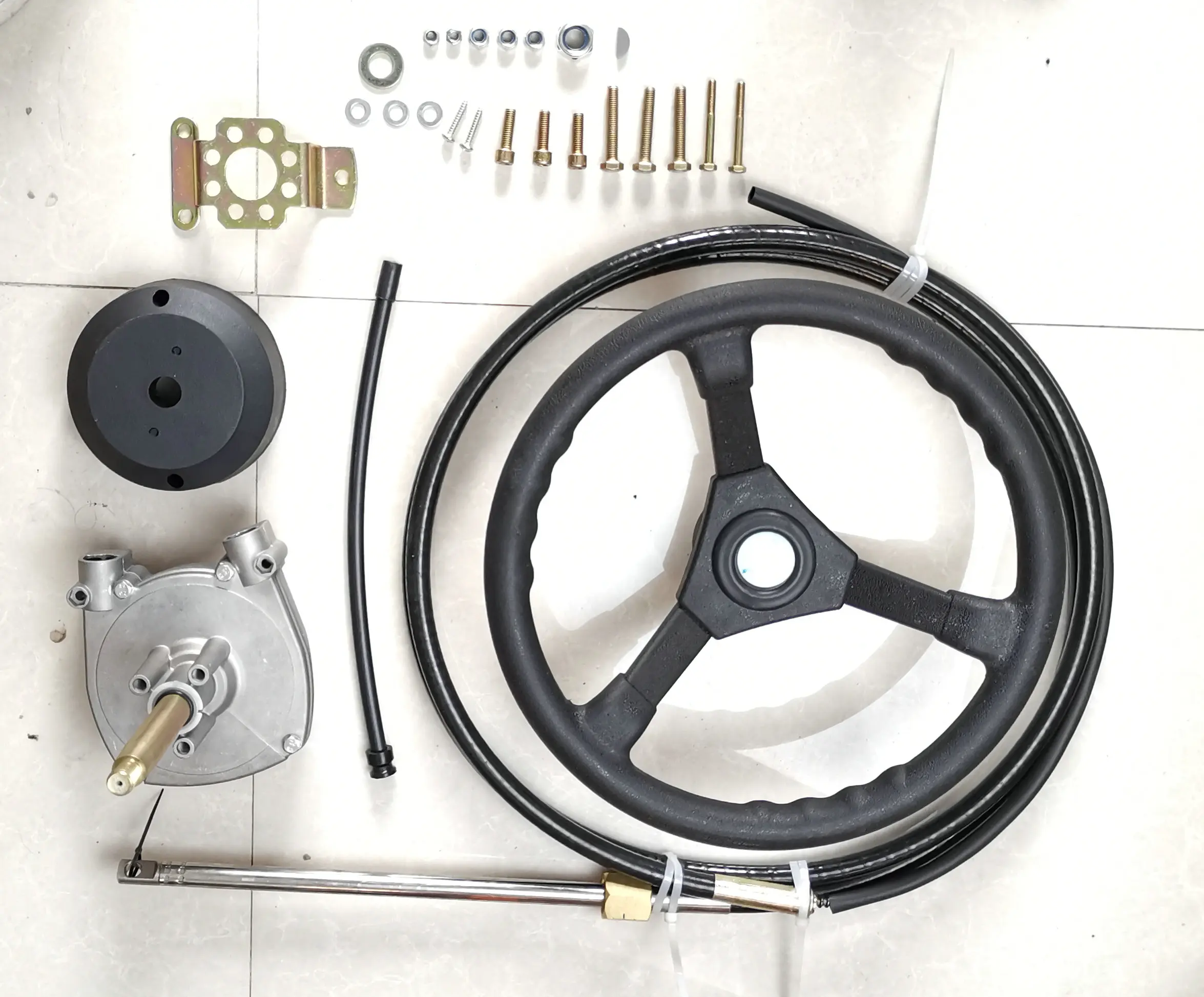 ボート用 ステンレスハンドル 青いケーブル ケーブル配線金具 / マリン