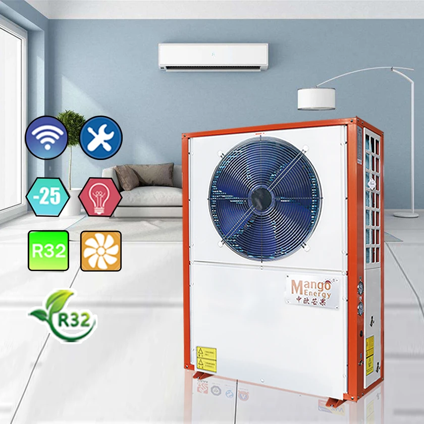 High Quality Heat Pump Mango Energy EVI Low Temperature air to Water Heat  Pump Cooling Hot Water Heating With WIFI