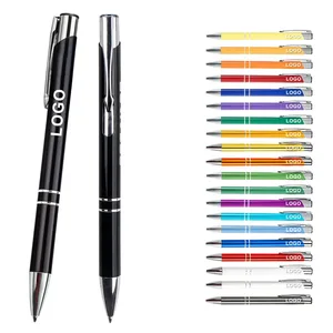 Custom Logo Company Free Advertising Gift Ball Point Pen High Quality Promotional Cheap Metal Aluminum Click Ballpoint Pens