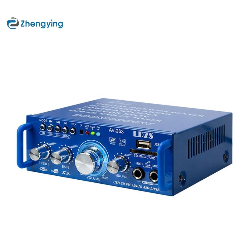 Amplificador Mini LDZS AV-263BT 150W X2 USB FM BT para Karaokê em