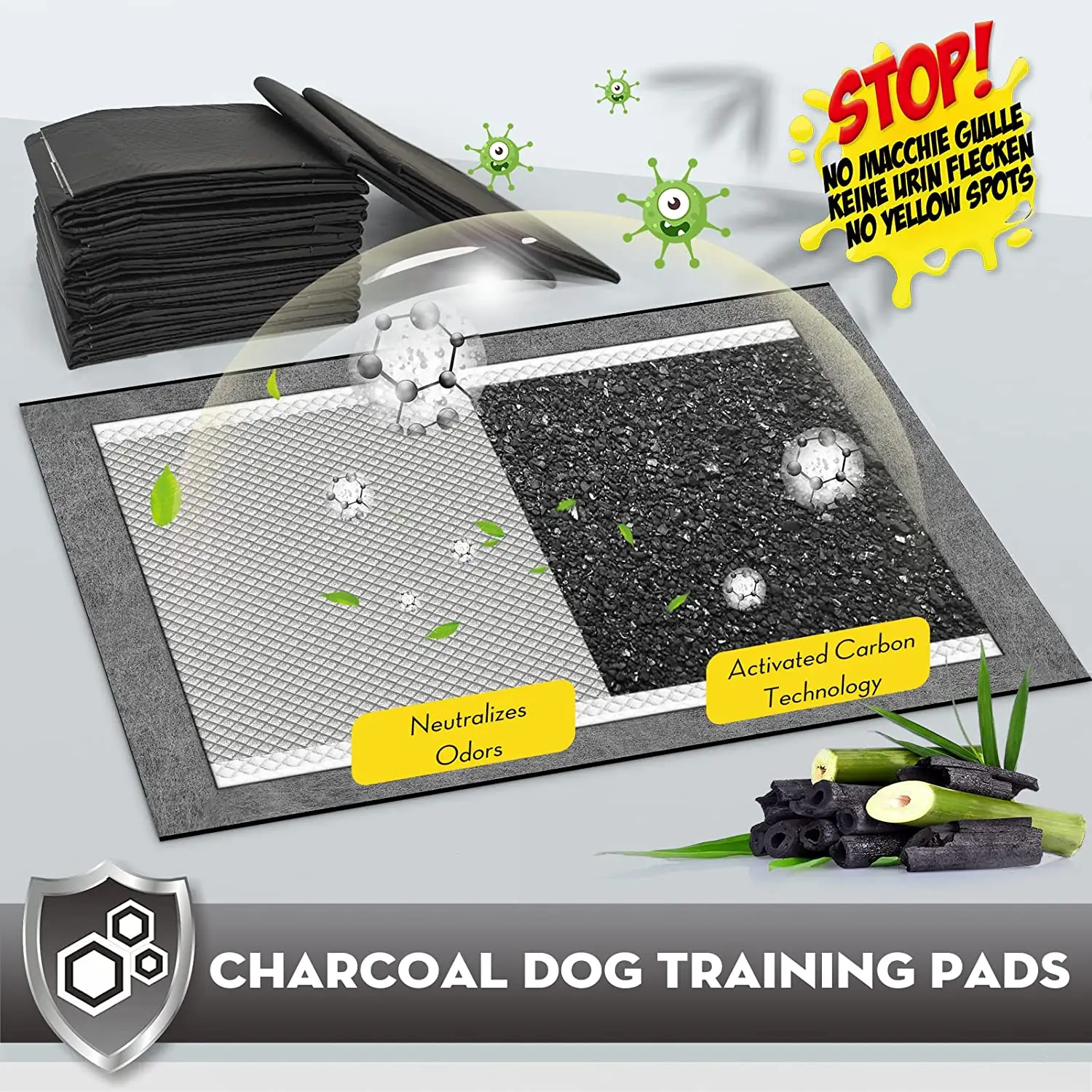 Bamboo Charcoal Urine Absorbent Dog Pee Pad Disposable Puppy Pet