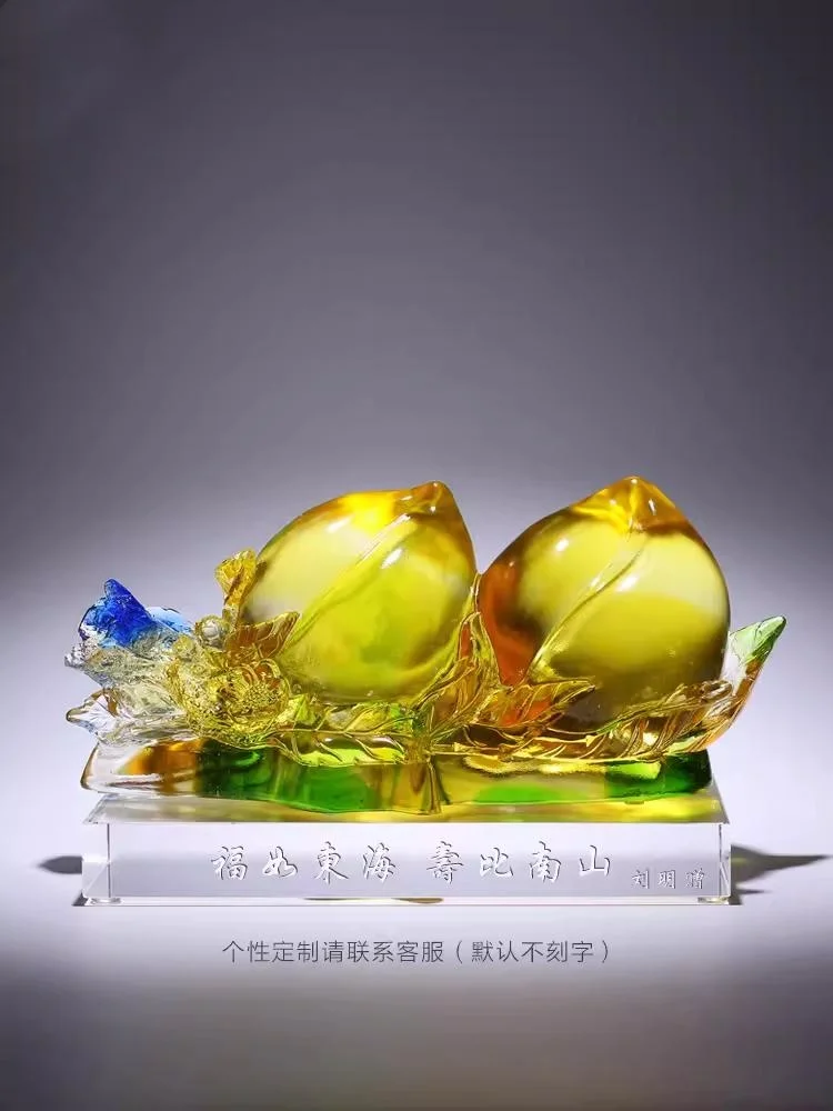 G302 стеклянное ремесло Персиковое украшение на день рождения для старейшин дедушки бабушки 60 70 80 подарок