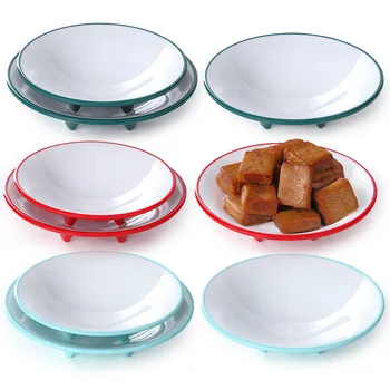 Chinese factories supply 100% food safety melamine dinner ware unbreakable plates unique shape dinner plates salads plates