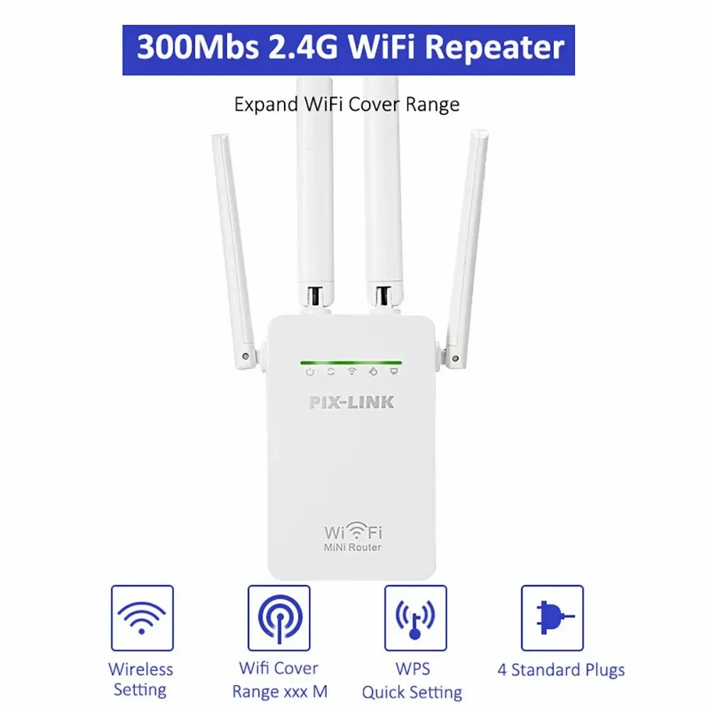 Ripetitore Wi-Fi SUNTOLL 300 Mbps 2.4 GHz Con Porta Ethernet – Amplificatore Segnale