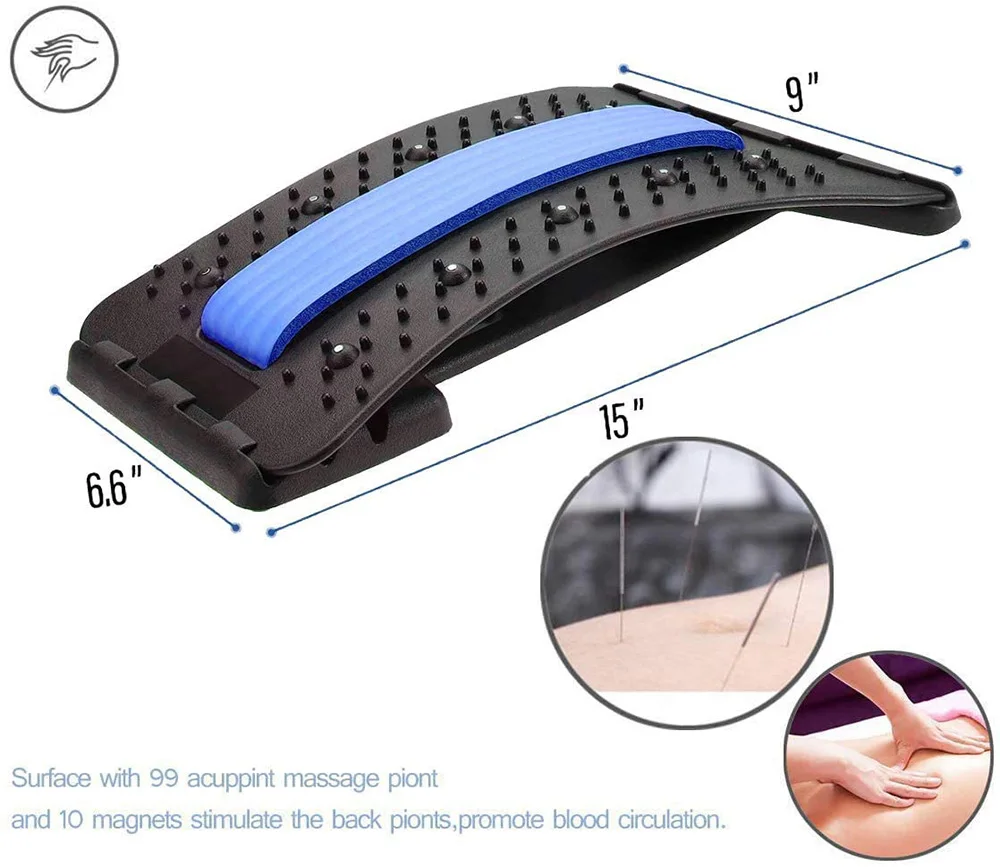 Adjustment Back Massager Stretcher Massage Tools Fitness Equipment Lumbar  Support Relaxation Spine Pain Relief Massage Therapy