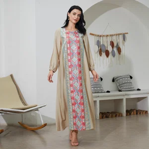 Wholesale New Middle Eastern Robe Long Sleeve Embroidered Beaded Evening Dress Muslim Dress
